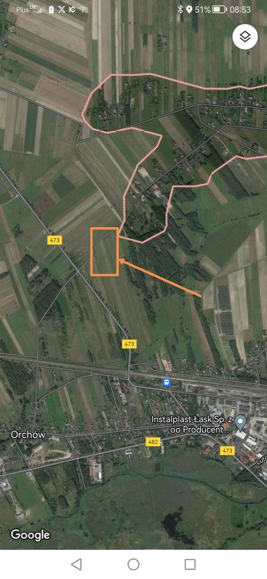 Działka budowlana z WZ Wydrzyn/Orchów powiat łaski.