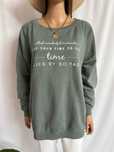 Zielona bluza Janina 4XL 48 plus size bawełna z napisem