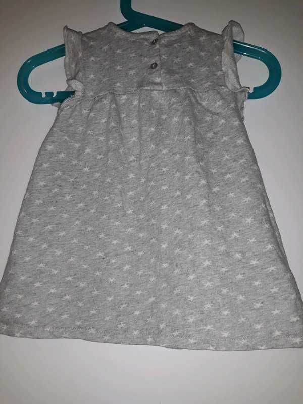 Zara kids sukienka szara w gwiazdki rozm.80cm 9-12M