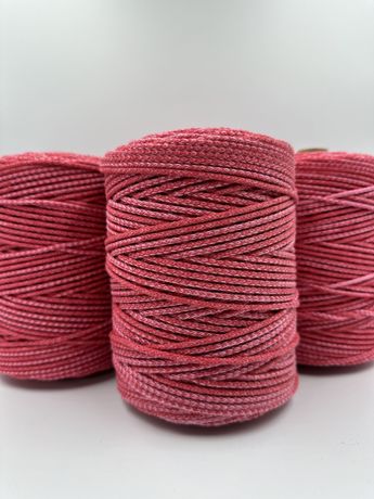 Czerwony Róż Mix Sznurek Bawełniany 3mm 200mb GOSHA