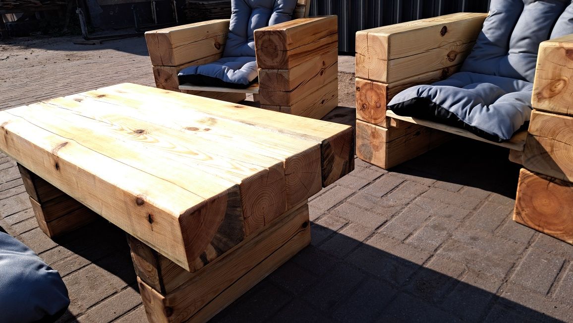 Meble ogrodowe  z bel 20x20 grube piękne potężne super styl
