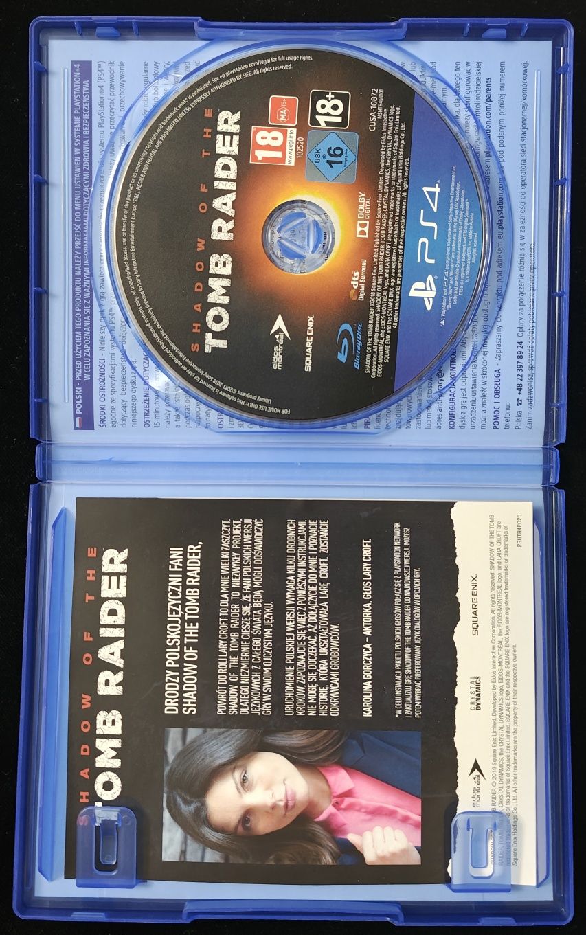 Shadow of The Tomb Raider PL Dubbing po polsku na PS4 i PS5 BDB stan