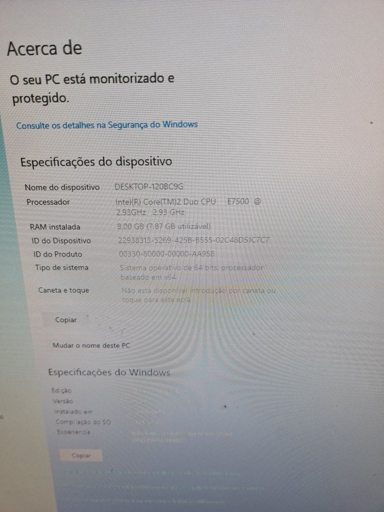 Pc Torre Desktop HP (Intel E7500 / 8GB Ram / SSD + HDD)