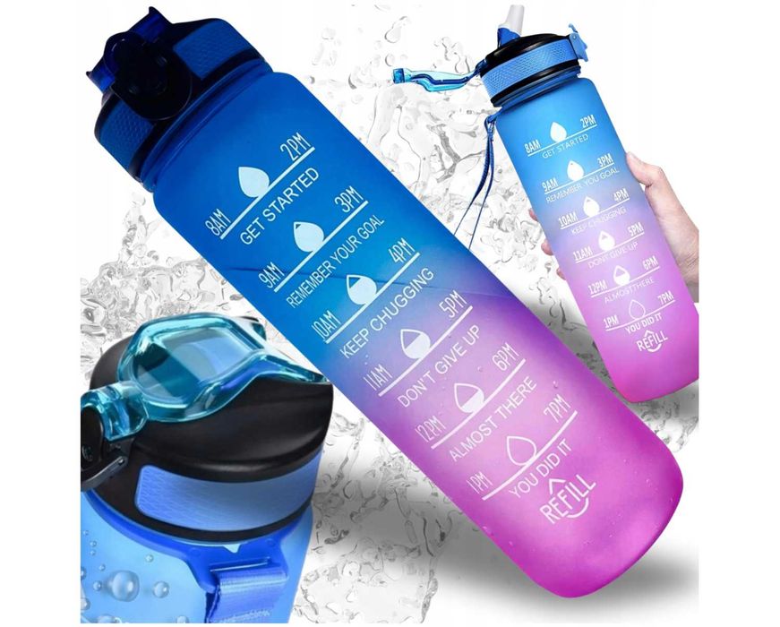 Butelka Motywacyjna Shaker Bidon na Wodę Siłownię Sportowy BPA Free 1L