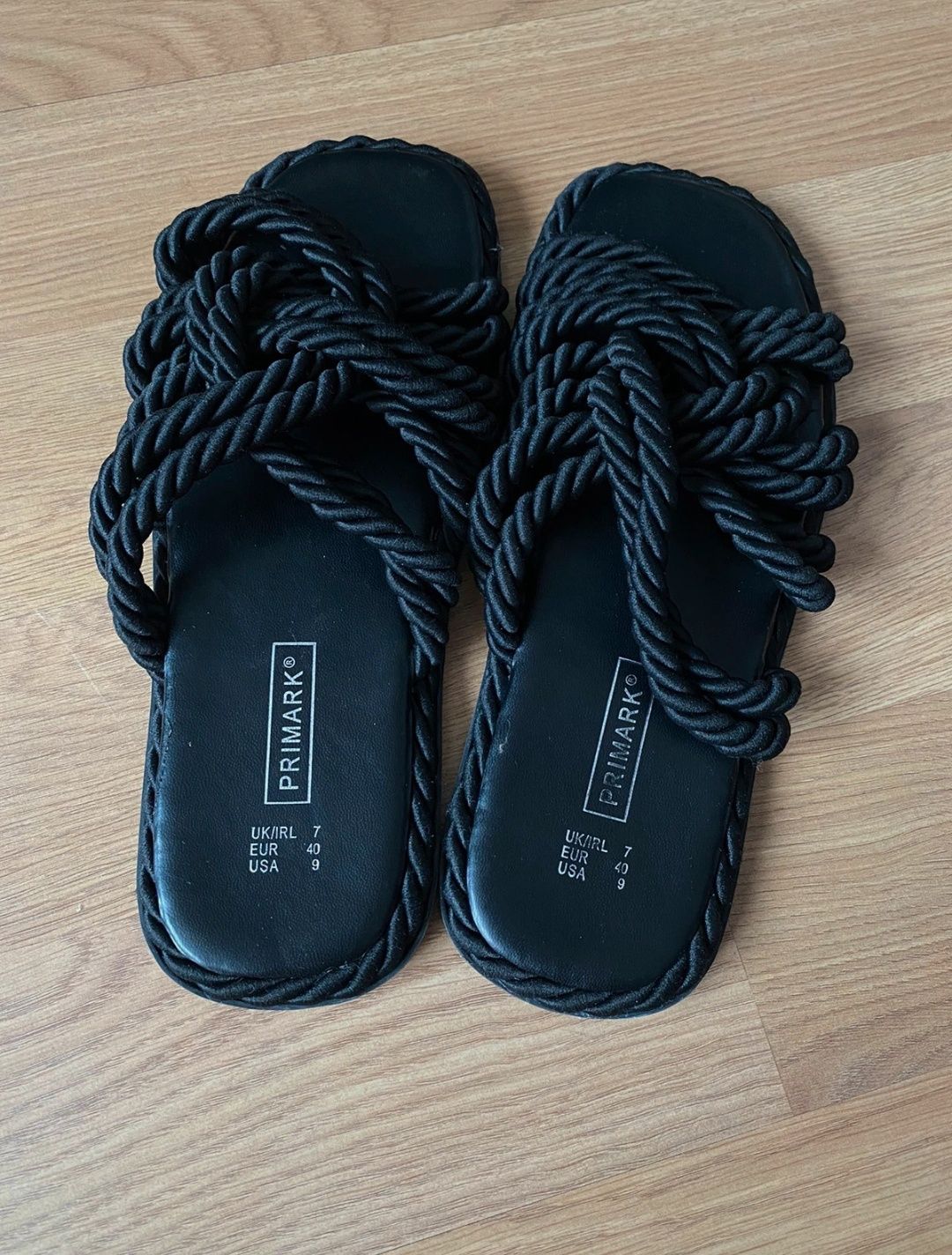 Klapki damskie czarne Primark, rozmiar 40