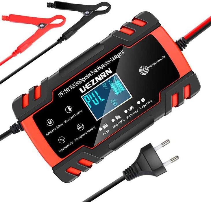 Автом. зарядний пристрій Ueznirn, 8 А, 12 В / 24 В, повністю автом-ний