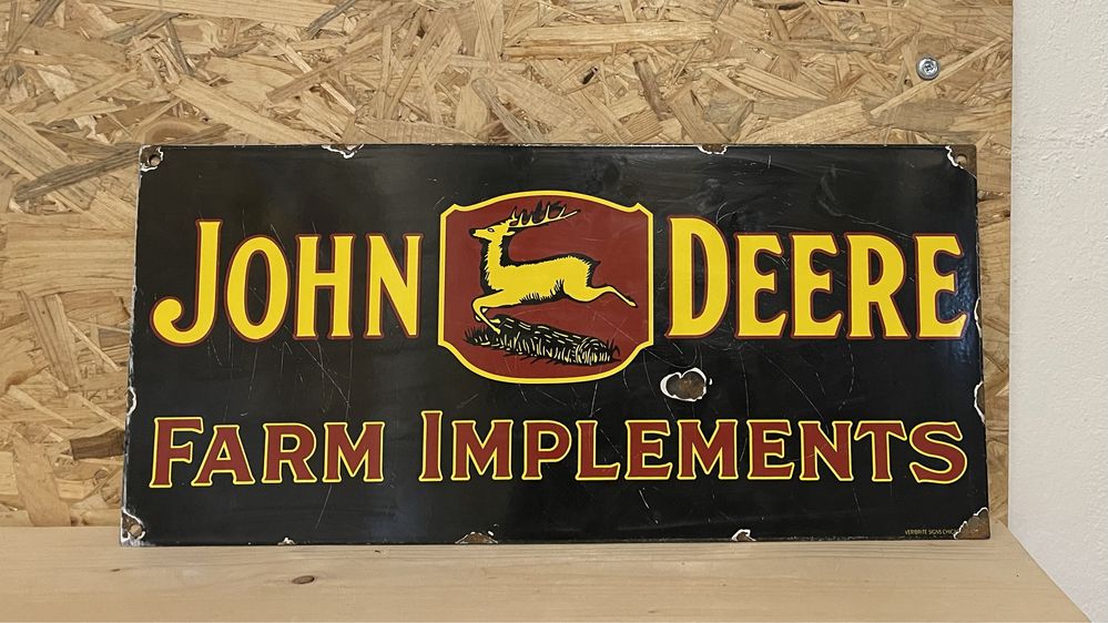 Szyld emaliowany John Deere Loft Vintage Reklama Traktor Emalia