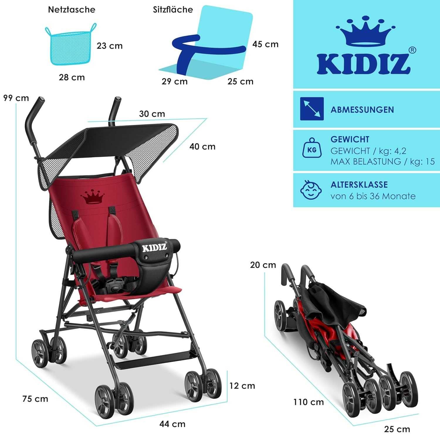 Wózek dziecięcy City Buggy/sportowy/ spacerówka/KIDIZ /koła 360 !4469!