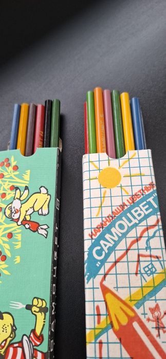 Карандаши цветные самоцвет набор из 2х упаковок