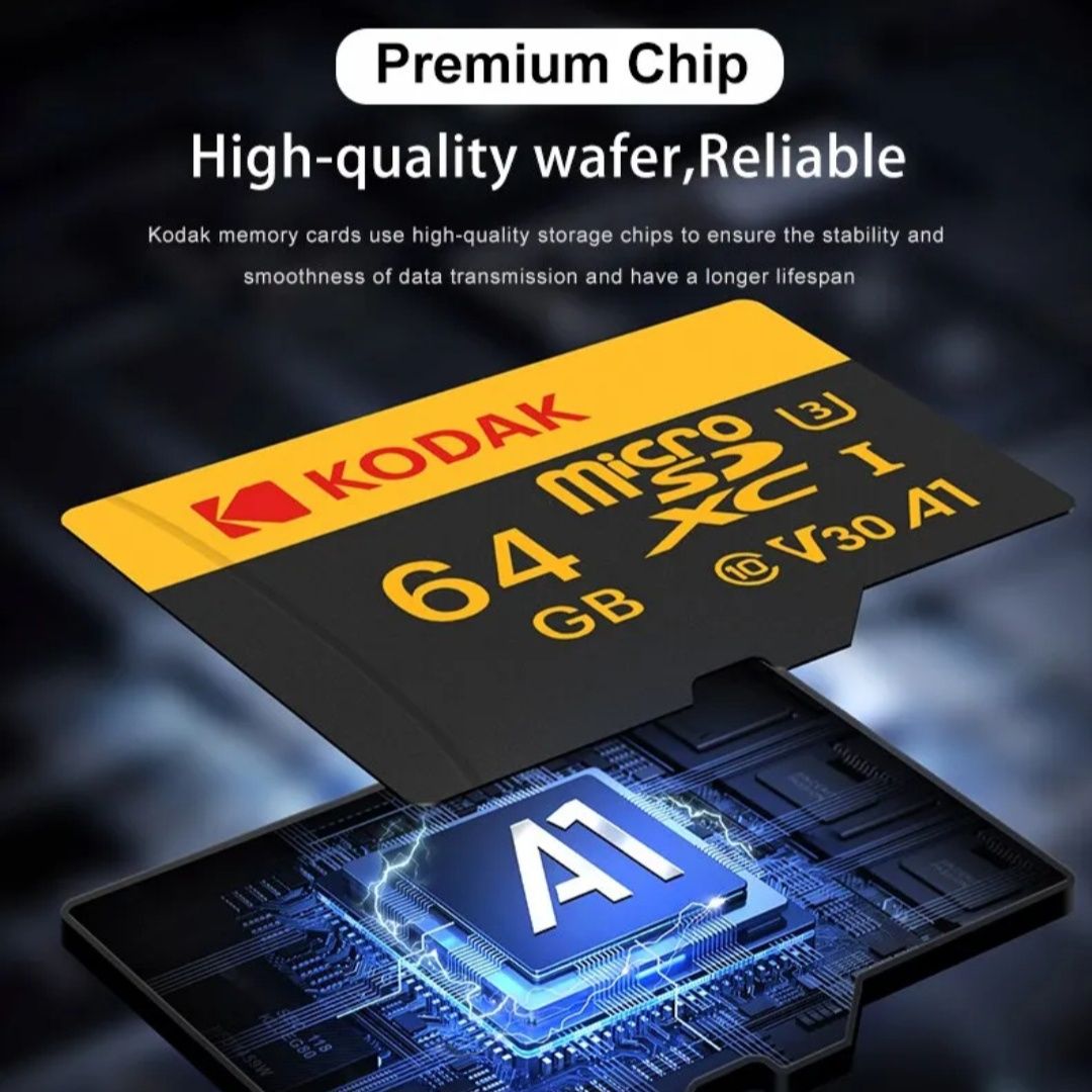 Karta pamięci SD Kodak 32GB C10 4K V30 U3 A1 PREMIUM Chip 100Mb/s!!!