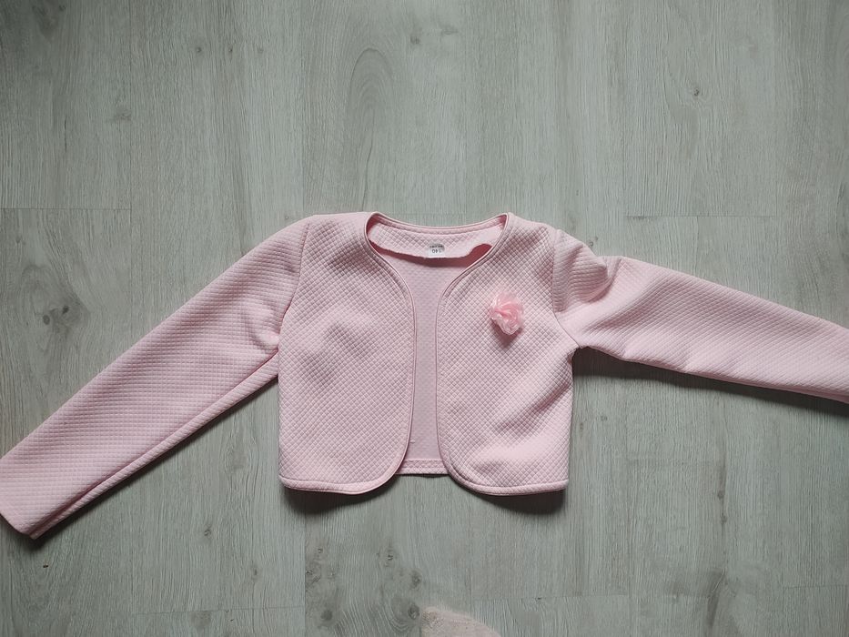 Bolerko do sukienki pudrowy róż 134/140