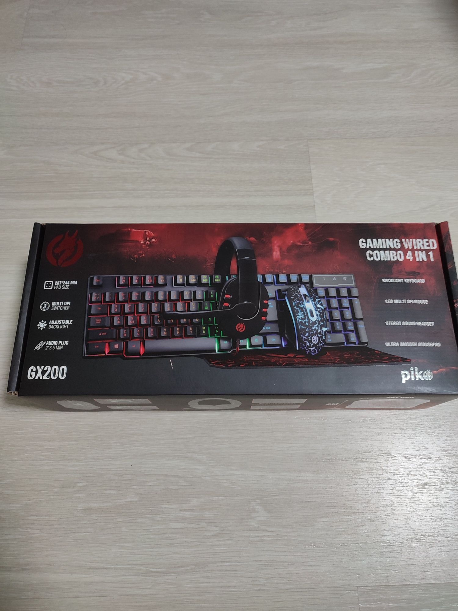 Gaming Wired Combo GX200. Навушники, мишка, клавіатура, коврик.