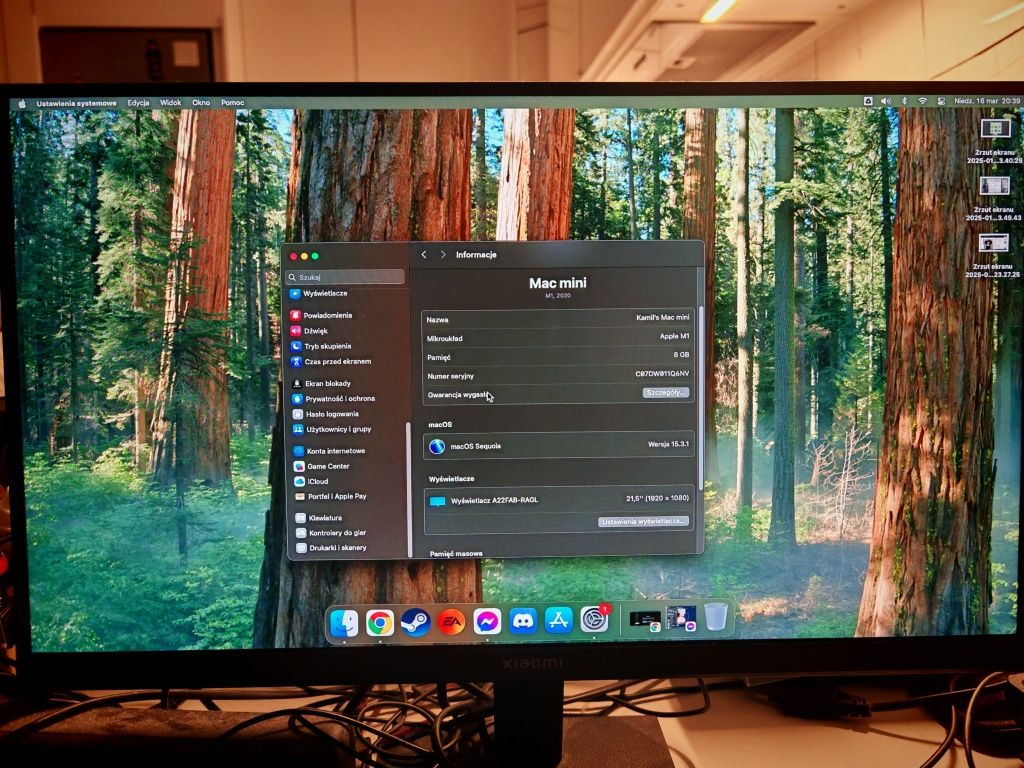Apple Mac mini M1 256gb +8gb ram zestaw