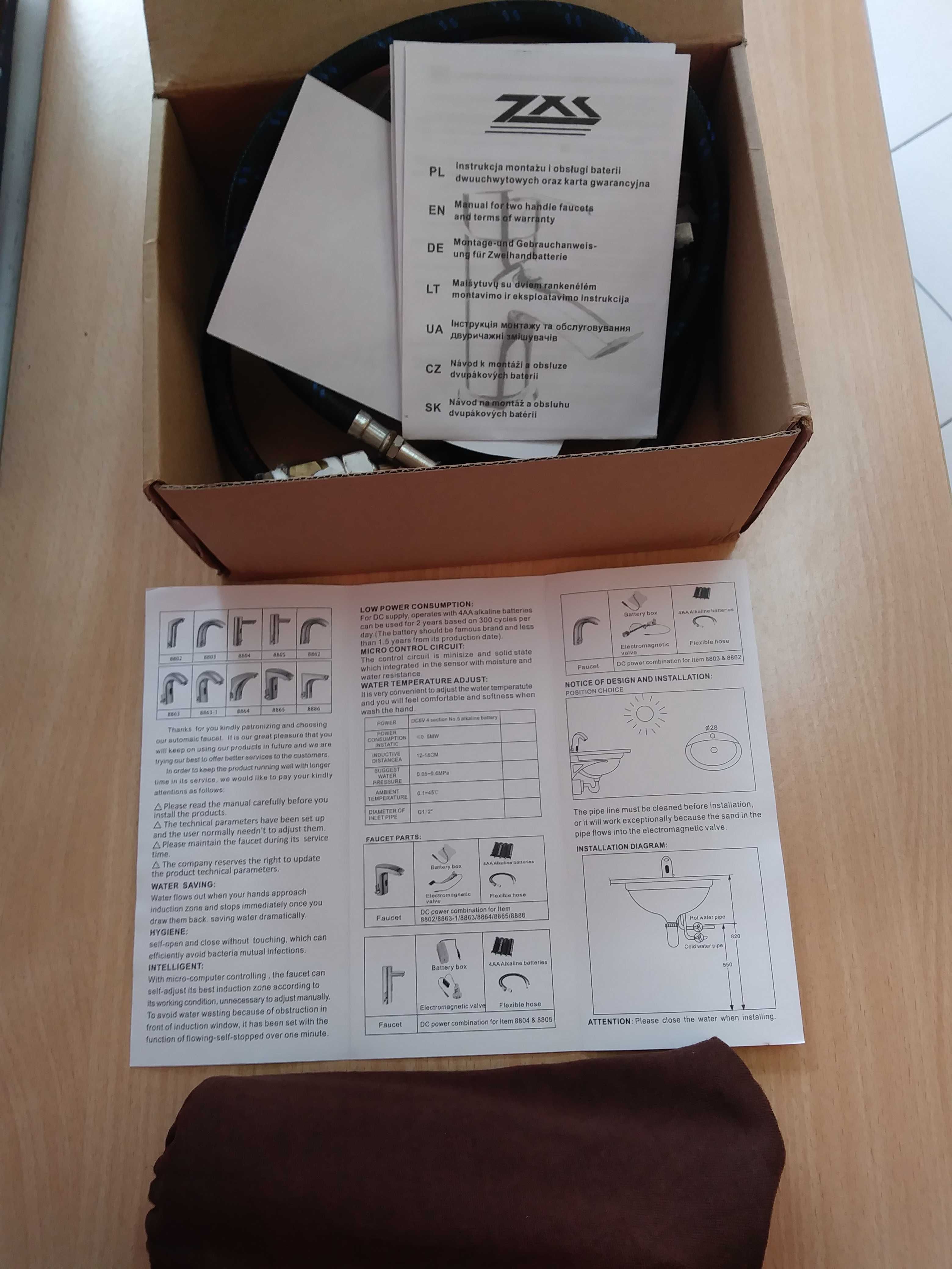 Bateria umywalkowa bezdotykowa sensor fotokomórka Koda 8850A