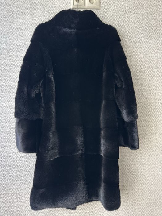 Норкова шуба поперечка,хутро блек лама