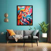 Plakat na Ścianę Obraz Kolorowa Abstrakcja 50x70 cm Premium ElliveX