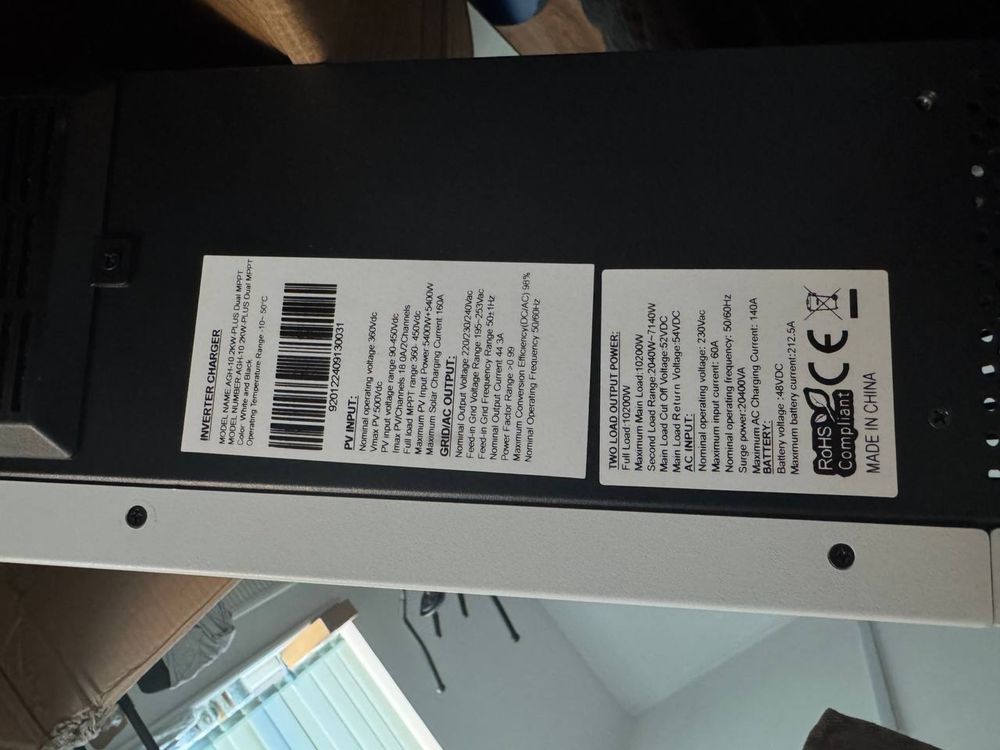 Гібридний інвертор AGH-10.2 KW-Plus Dual MPPT