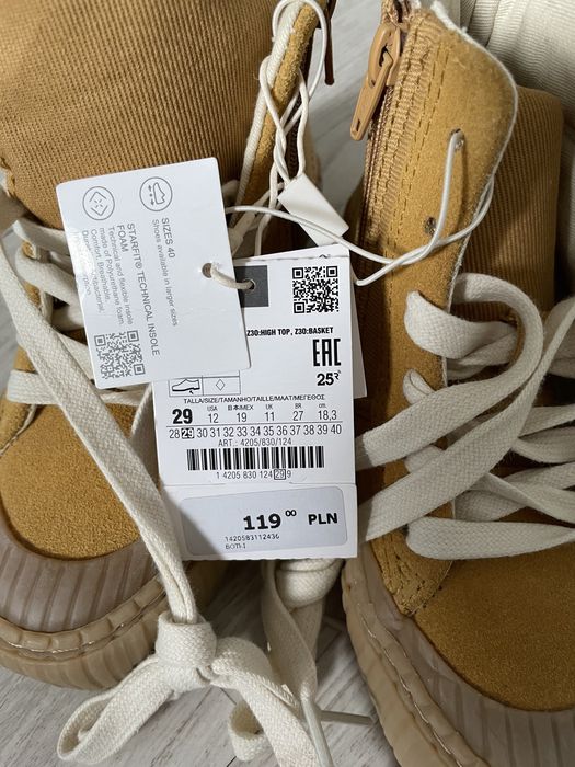 Trampki buty chłopięce zara musztardowe 28/29 beżowe