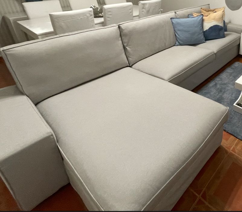 Sofá Kivik Ikea 3 lugares com chaise longue capa removível