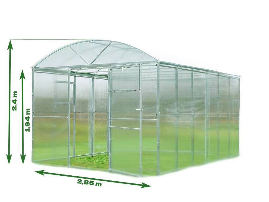 Szklarnia Ogrodowa 2,85x4m (6m, 8m, 10m, 12m) z POLIWĘGLANU 4 lub 6mm