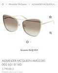 Okulary koty Alexander MCQUEEN, model Blanki Lipińskiej AM0228S 002