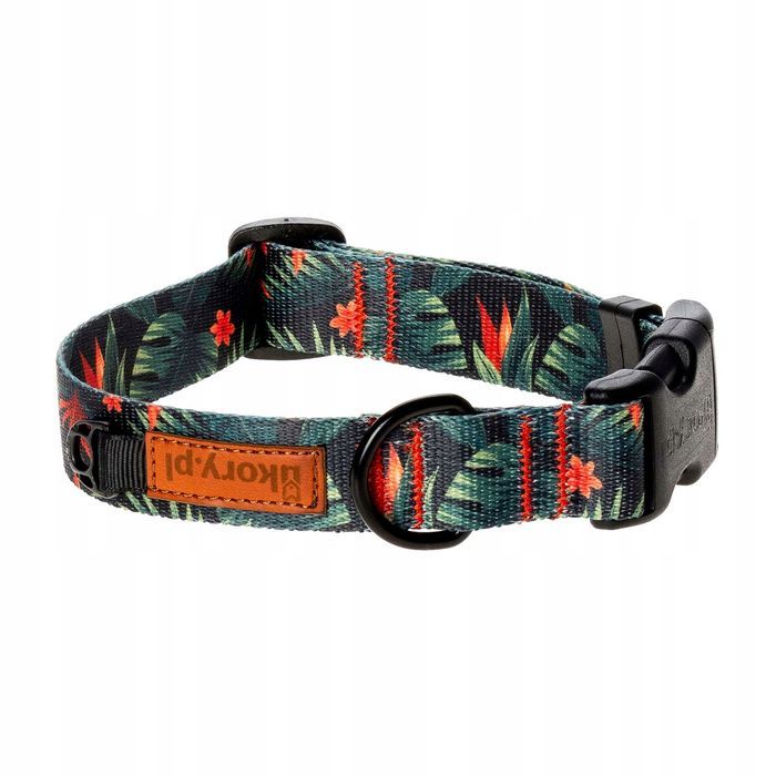 regulowana obroża dla psa kundelka beagle s/m 20 mm  zielona we wzory