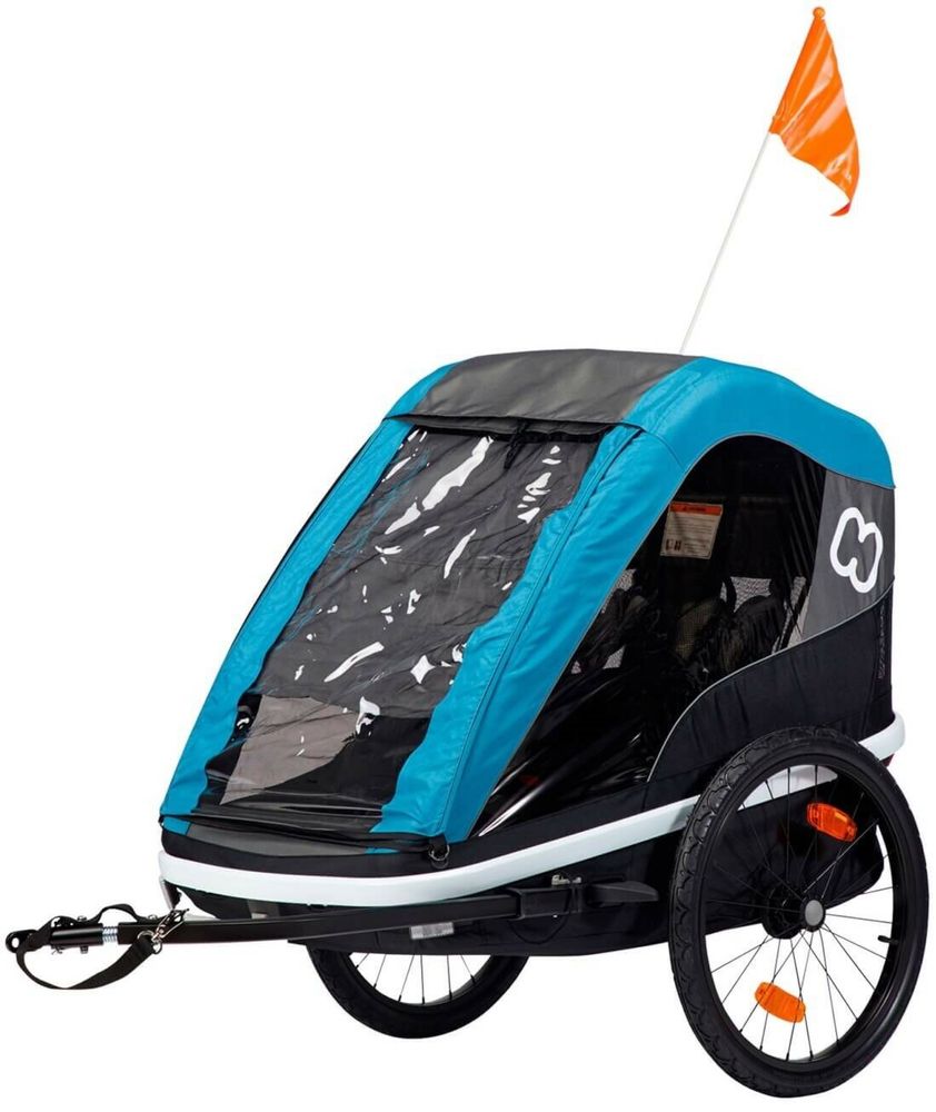 Przyczepka rowerowa Hamax 2w1 "Traveller" w kolorze szaro-niebieskim