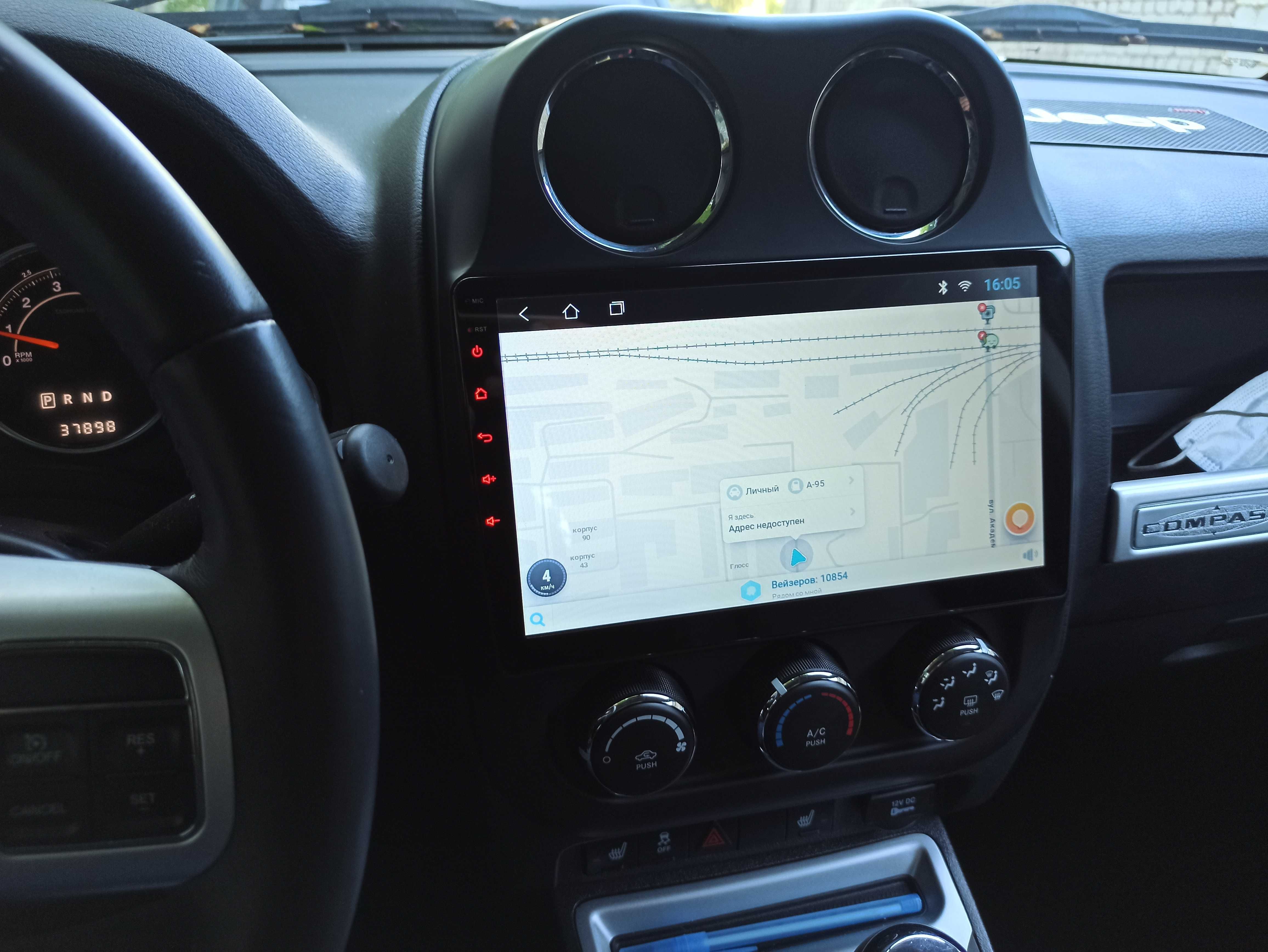 Штатная магнитола Jeep Compass Patriot Экран+Камера+Рамка+Wi-fi+GPS