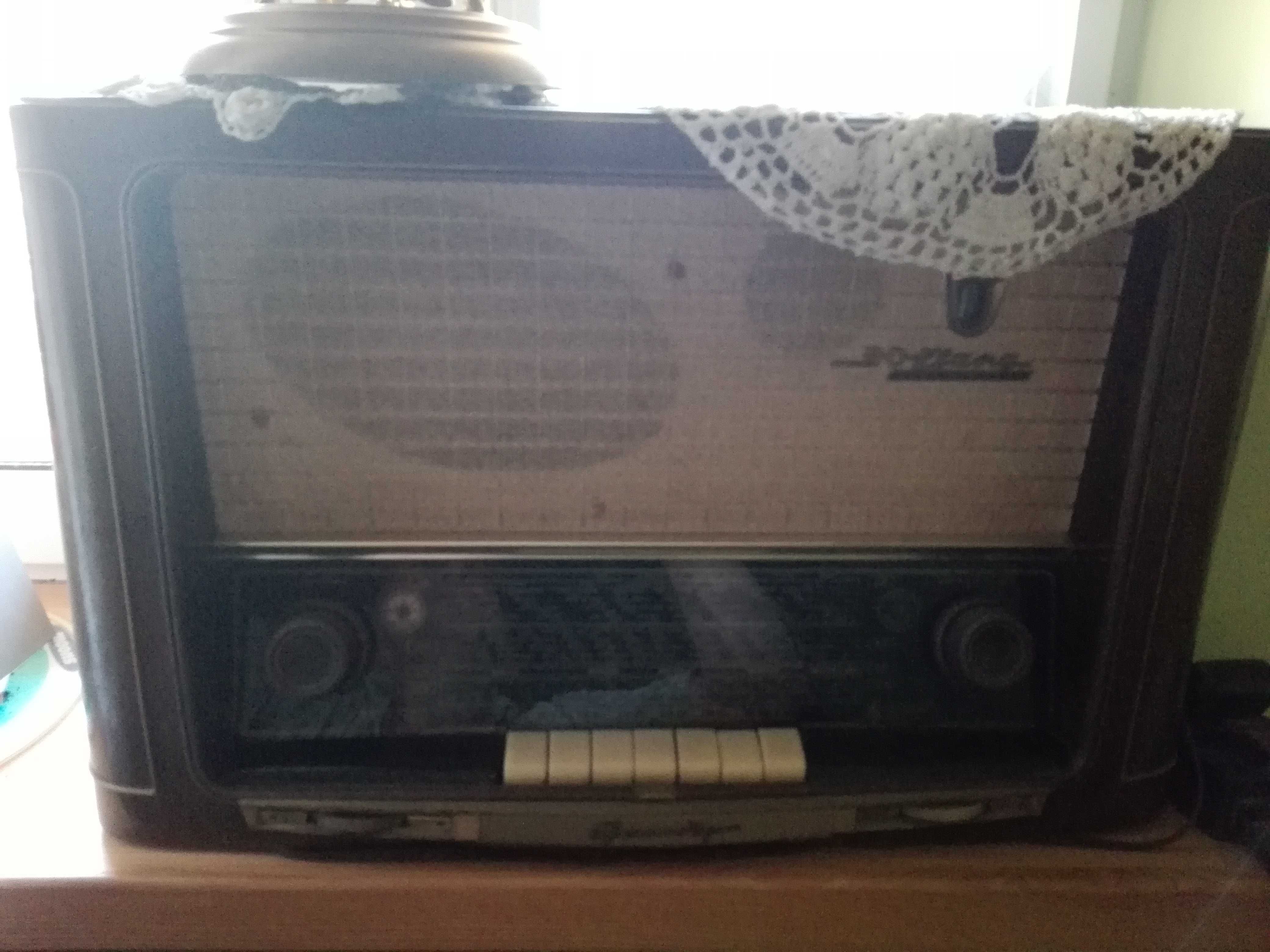 Okazja analogowe radio lampowe Grundig 1956 Germany zielone oko