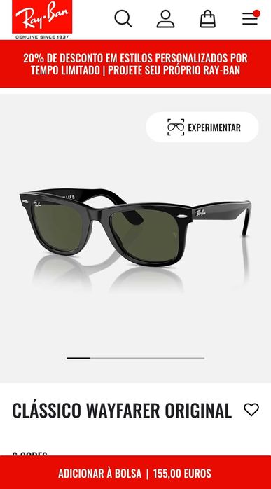 Óculos Ray Ban Wayfarer Originais Novos
