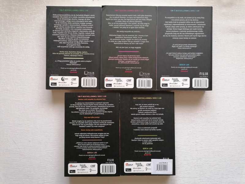 Lux 1-5 Jennifer Armentrout Obsydian, Onyks, Opal, Origin, Opposition