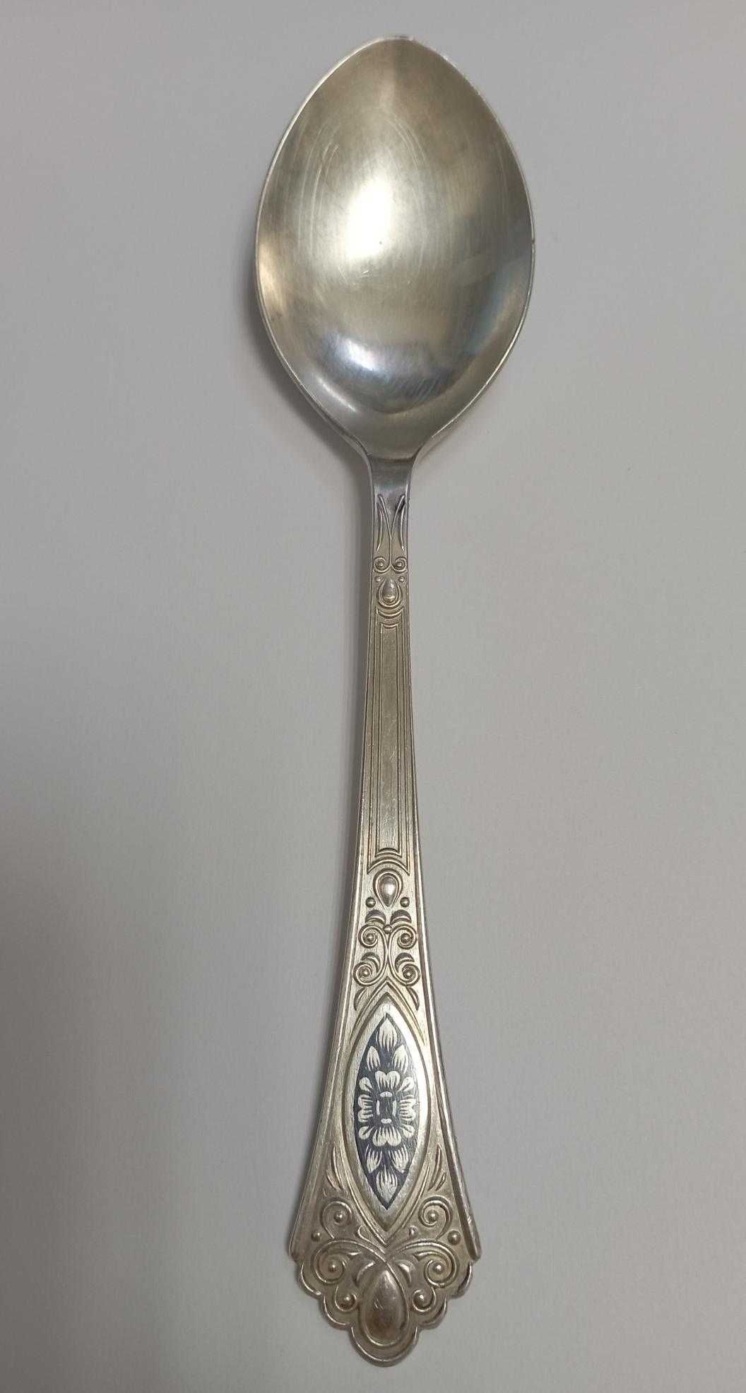 Срібна столова ложка з емаллю