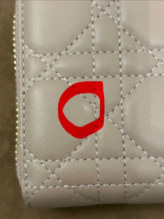 Dior Portfel beżowy skóra