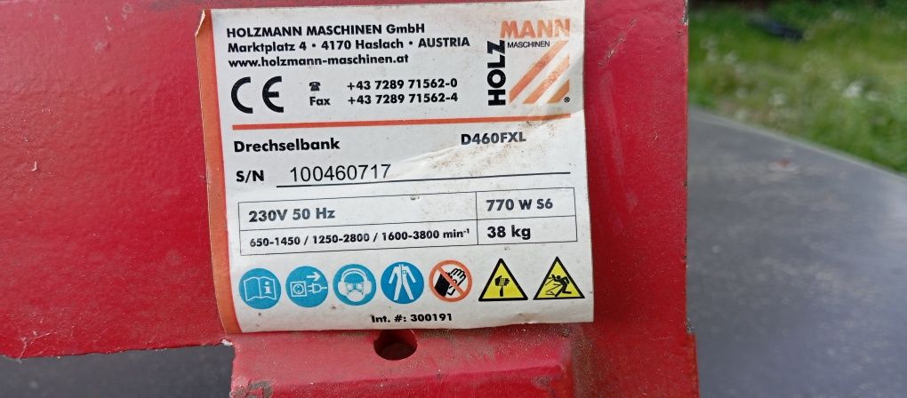 Tokarka holzmann d460
HOLZMANN TOKARKA D 460FXL