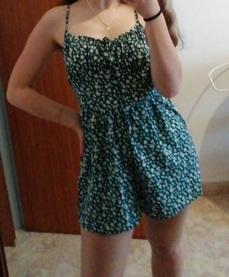 Macacão verde florido