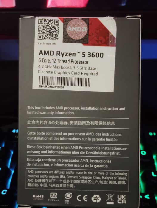 Ryzen 5 3600 / процессор / продам