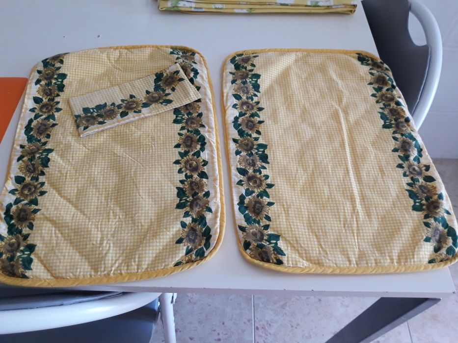 Girassóis: saco, bolsa, necessaire, 2individuais, recipiente