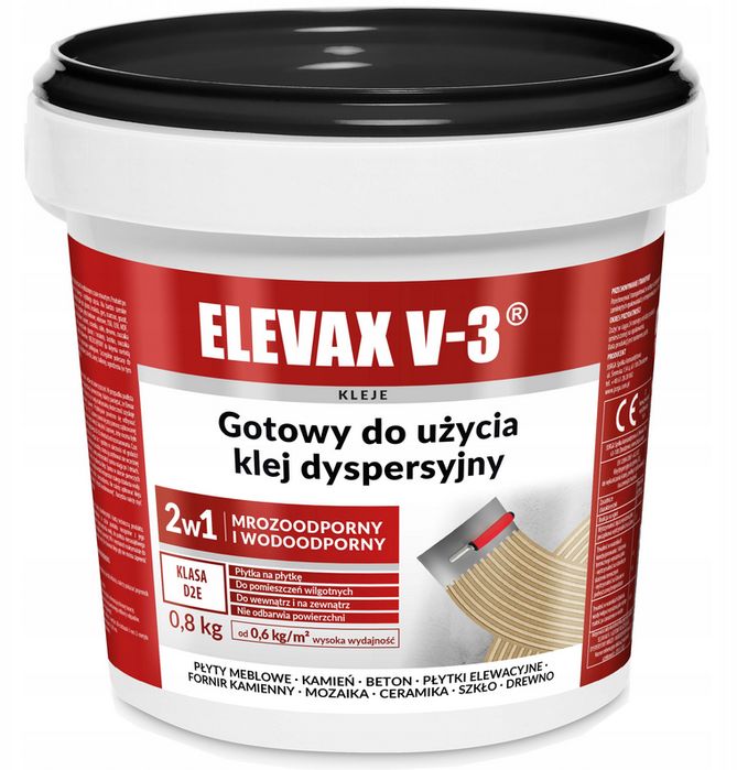 Gotowy Klej do Płytek Drewna Glazury Mrozoodporny Elastyczny 0,8kg JUR