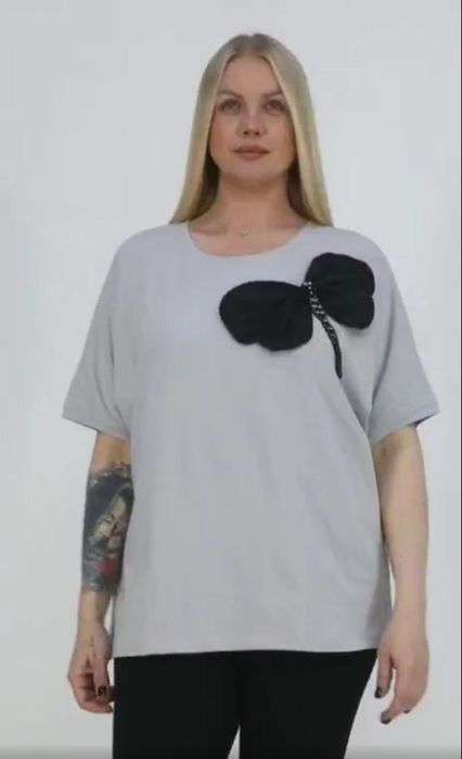 Футболка фіолетова сіра та рожева з стрикозою турція бавовна