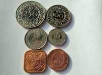 Surinam komplet 6 monet 1,5,10,25,100 i 250 cent
