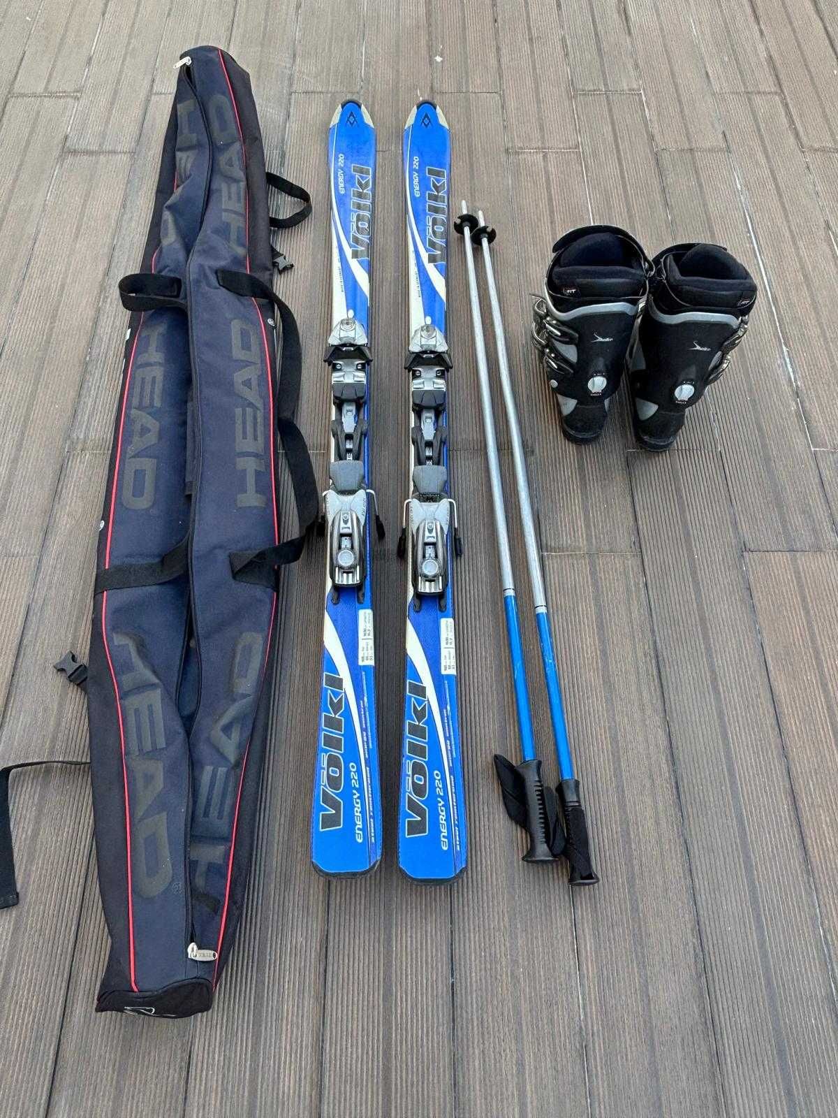 Kit completo para Ski - Ski's, Botas, bastões e saco de transporte
