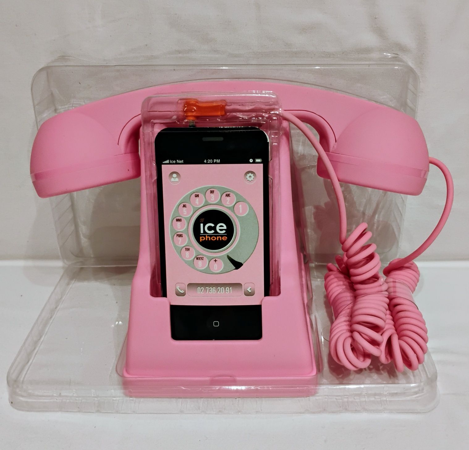 Słuchawka Ice-Phone w stylu retro – różowa