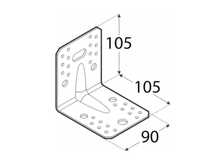 Kątownik, łącznik z przetłoczeniem 105X105X90X2,5 DMX - 34 szt.