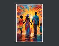 Plakat rodzina w krainie słońca - 50x70cm