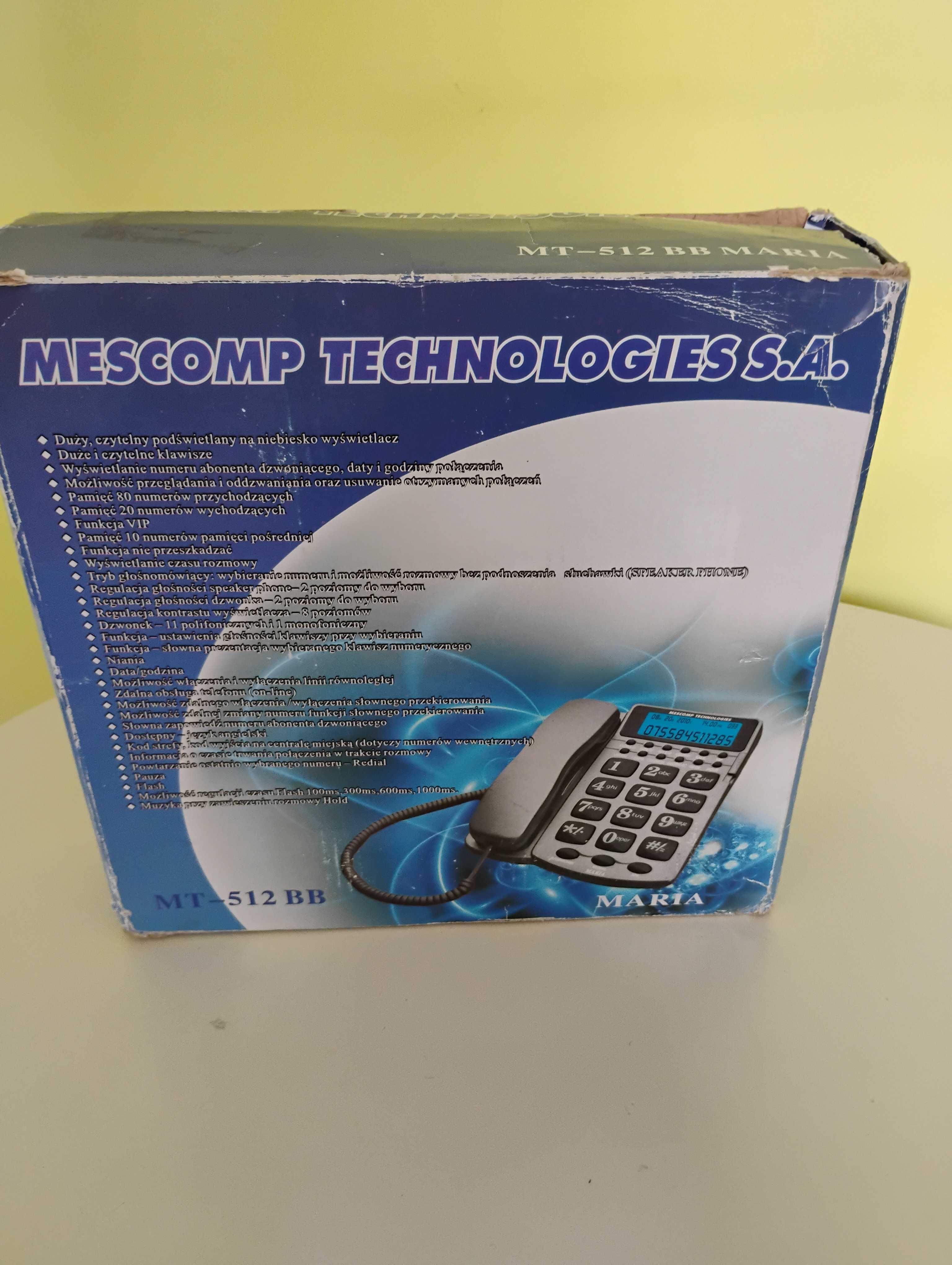 Telefon stacjonarny, idealny dla seniora MT-512 BB Maria