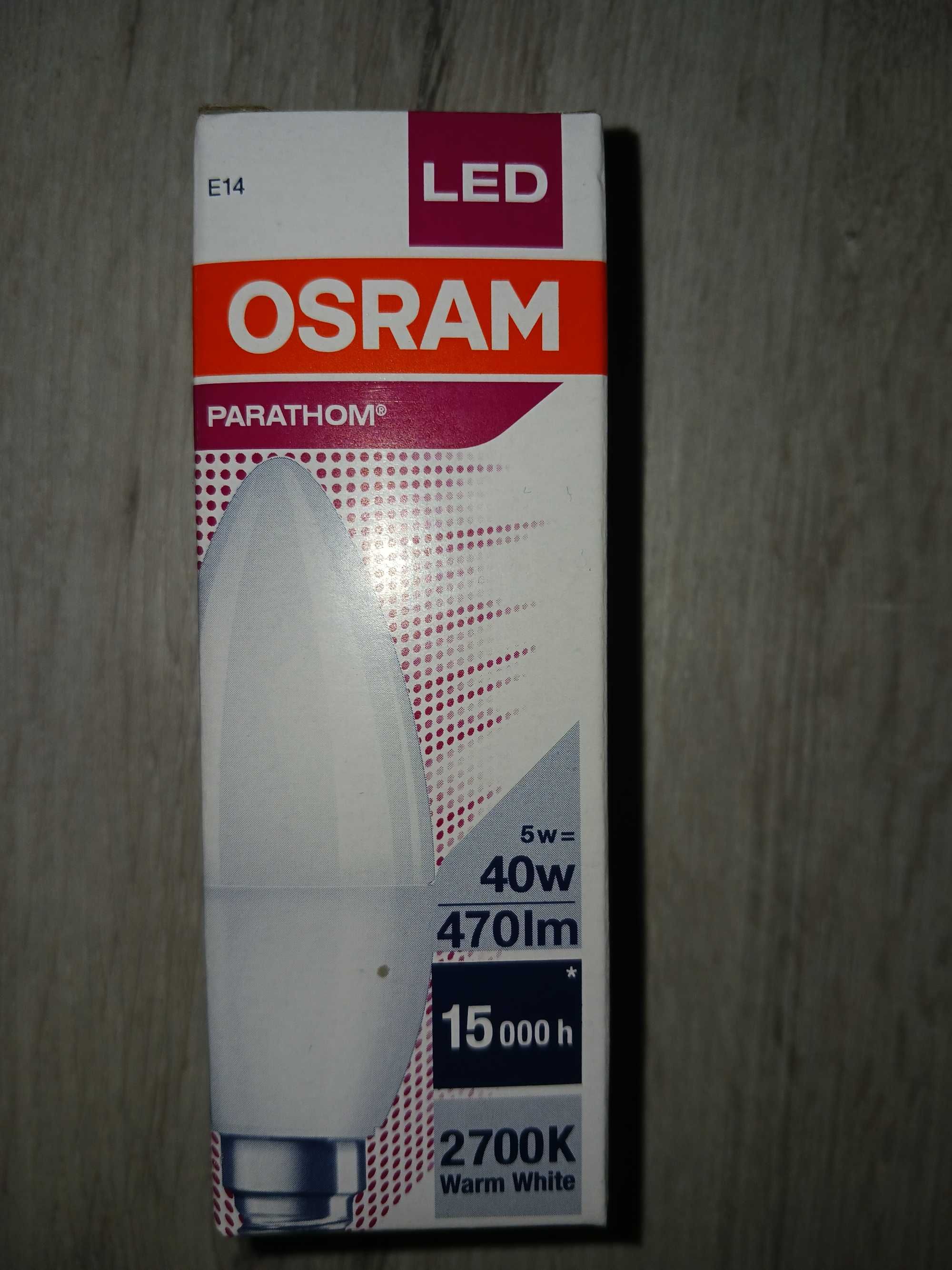 Żarówk1 LED  10 szt. świeczka E14 5W 40W 2700K OSRAM