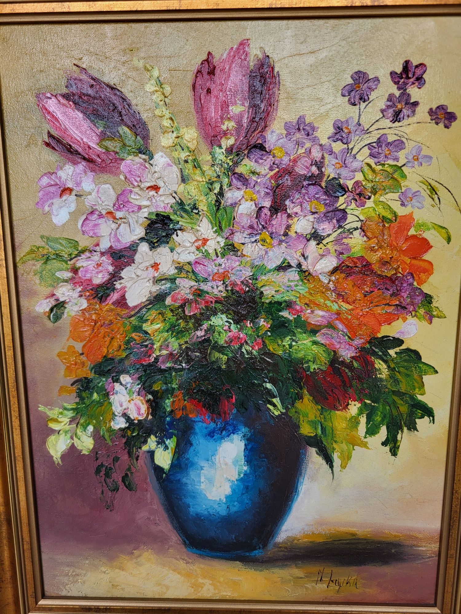 Obraz olejny Małgorzata Łącka Bukiet kwiatów