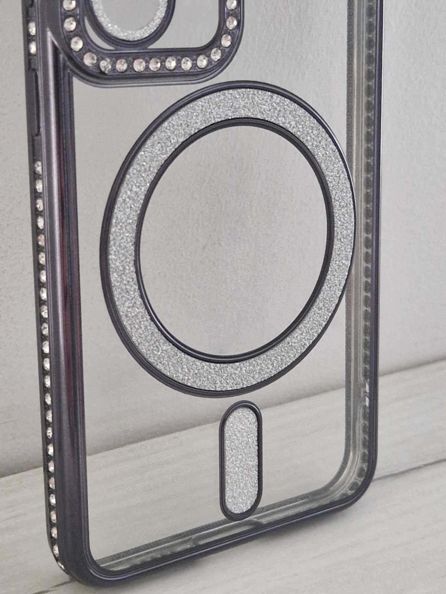 Bling Magsafe Case do Samsung Galaxy S25 czarny