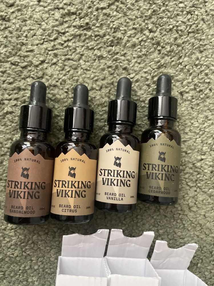 Striking viking Zestaw 4 olejków zmiękczających do brody