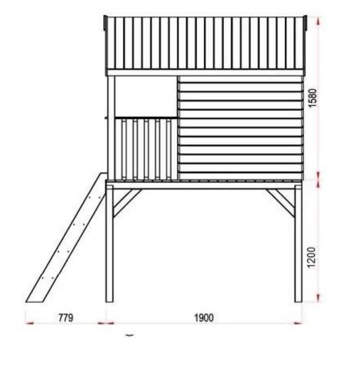 OD RĘKI domek dla dzieci taras piaskownica scianka wspinaczkowa 90x90